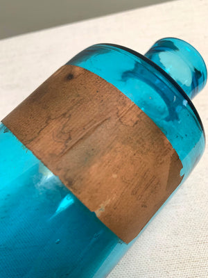 Blue glass apothecary jar