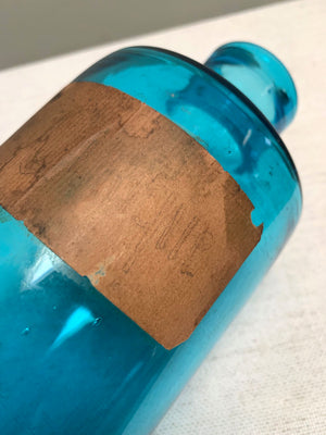 Blue glass apothecary jar