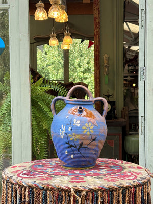 Painted terracotta urn