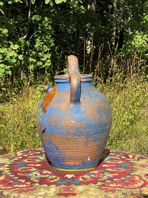 Painted terracotta urn