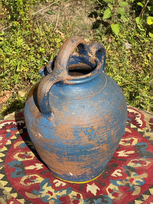 Painted terracotta urn
