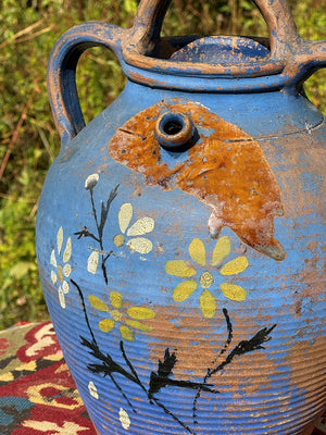 Painted terracotta urn