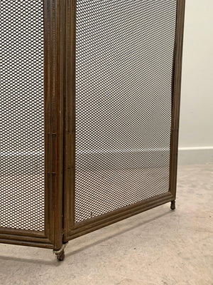 Brass edged fire screen