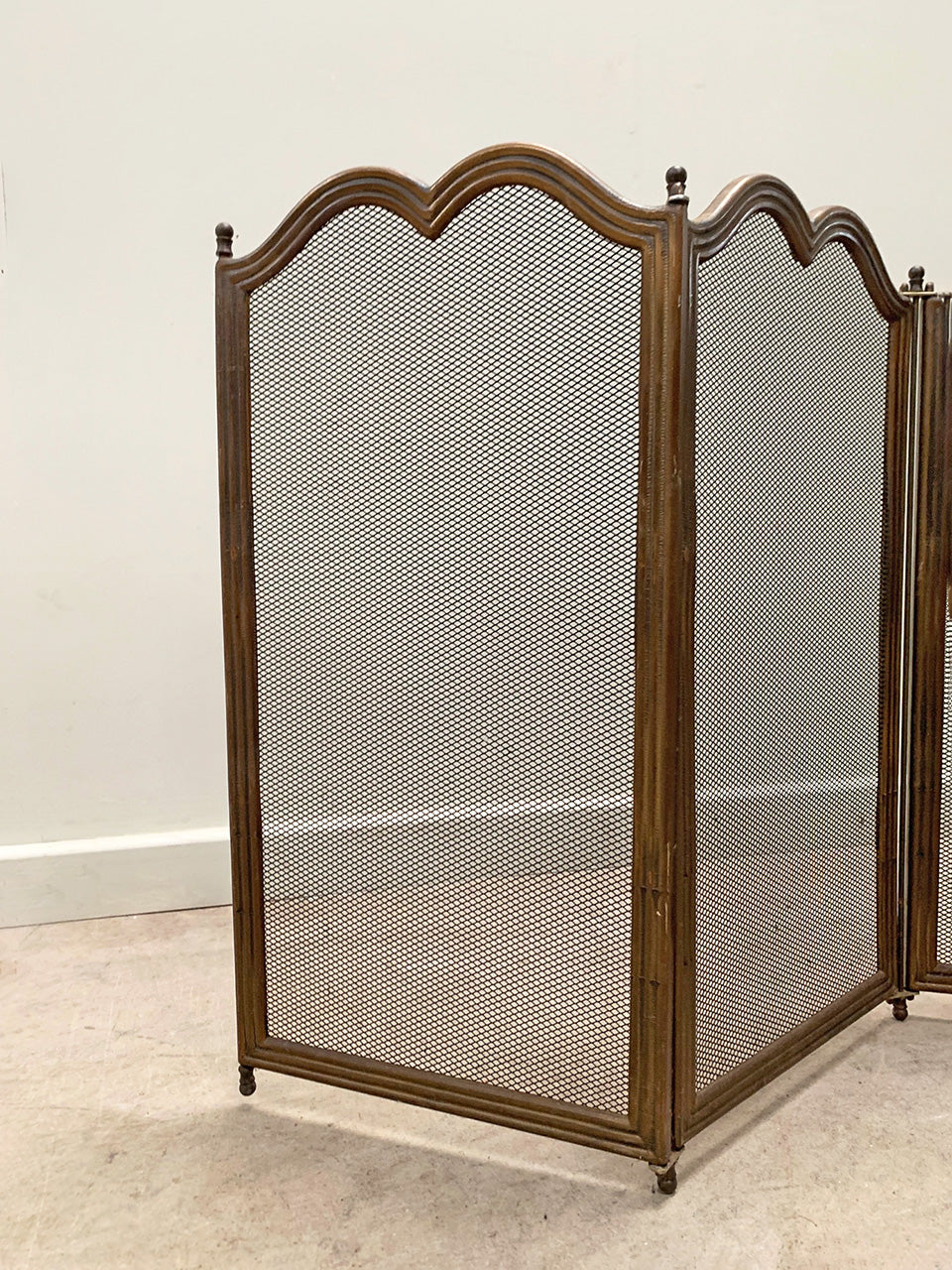 Brass edged fire screen