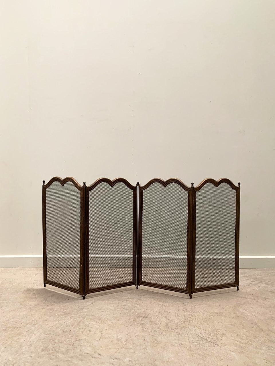 Brass edged fire screen