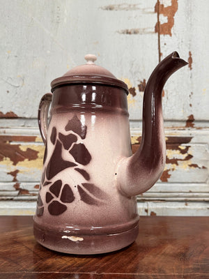 Brown enamelled coffee pot