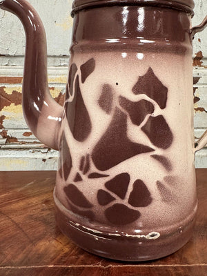 Brown enamelled coffee pot