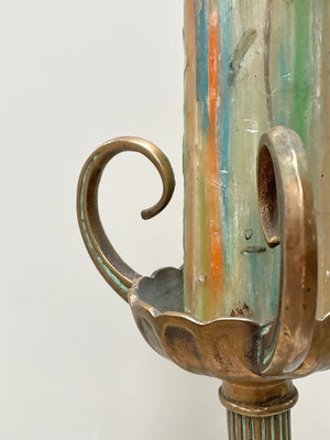 Single brass candleholder