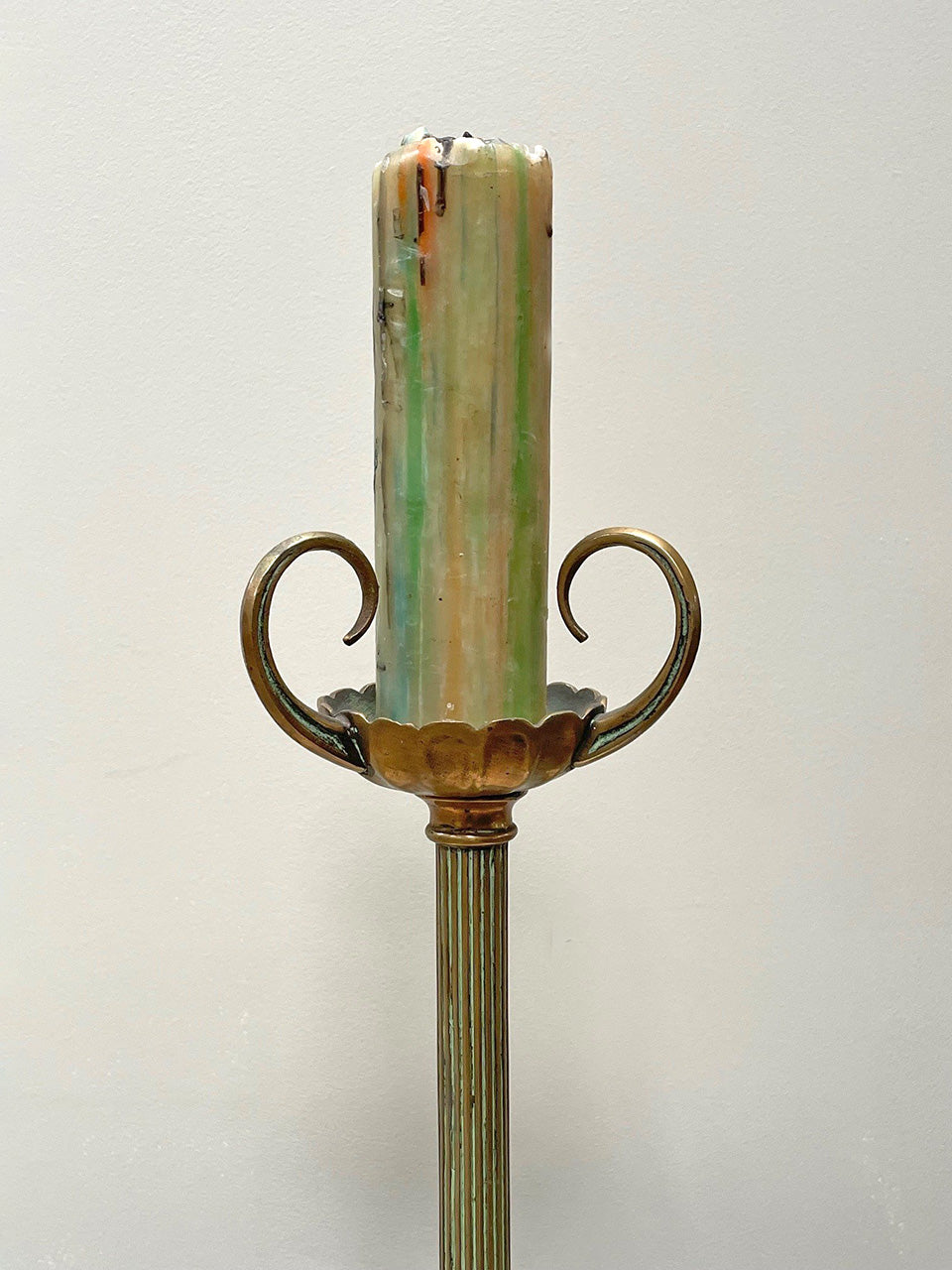 Single brass candleholder