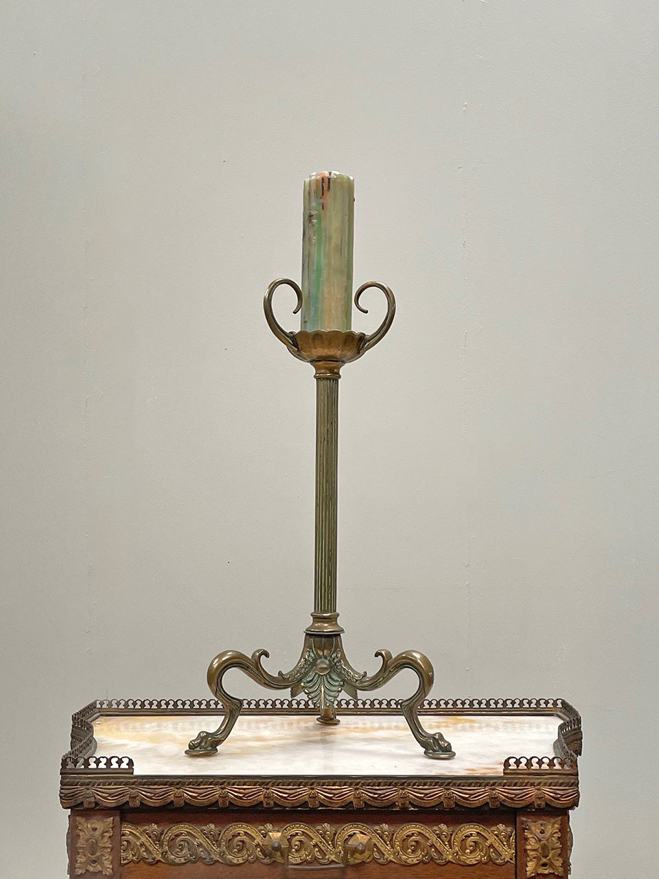 Single brass candleholder