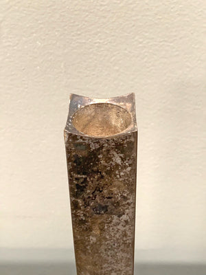 Blackened silver candle stick by Francois de Gross