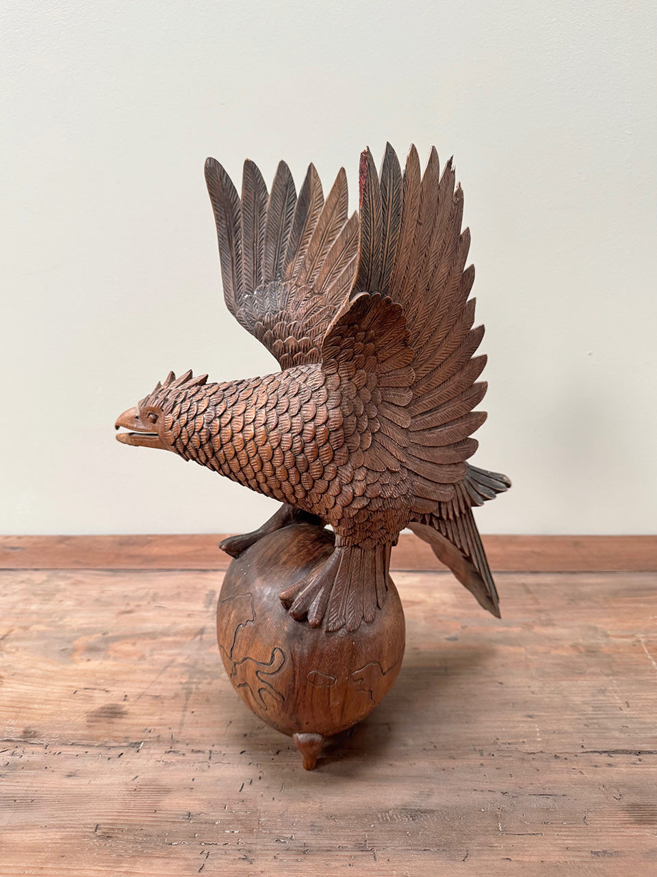Carved wooden eagle