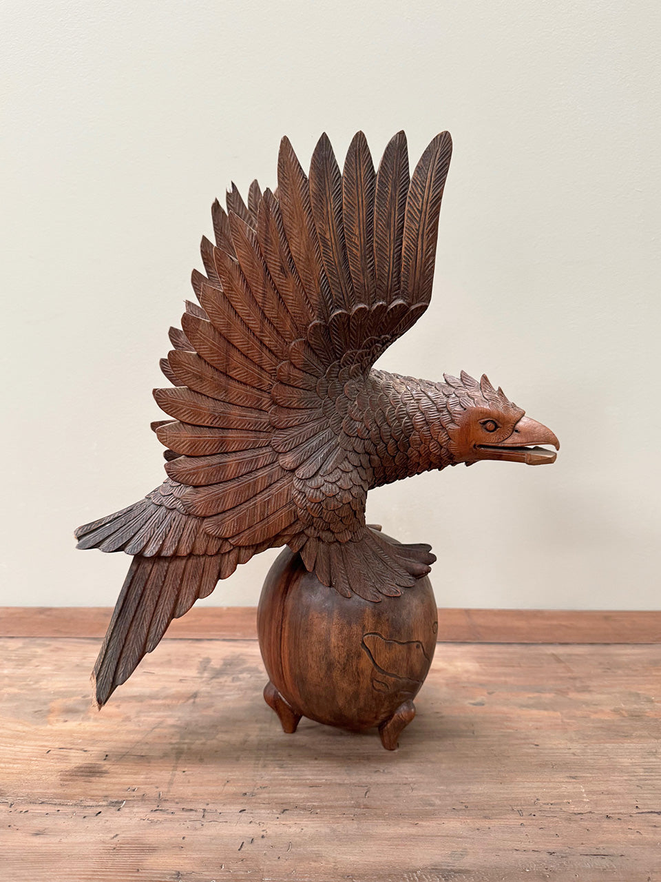 Carved wooden eagle