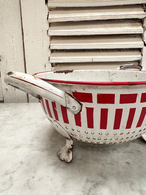 Red and white colander