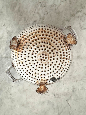 Red and white colander