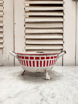 Red and white colander