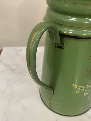 Green enamelled coffee pot