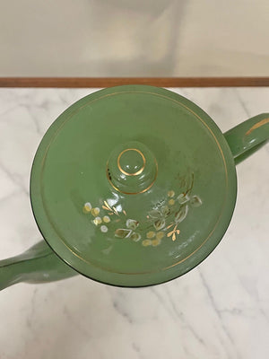 Green enamelled coffee pot