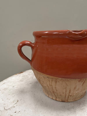 Part-glazed confit pot