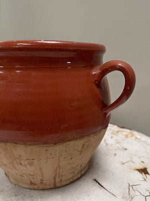 Part-glazed confit pot
