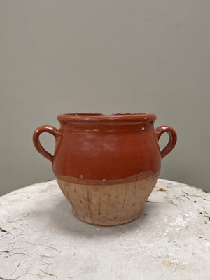 Part-glazed confit pot