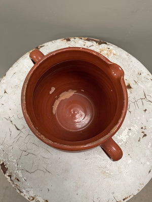 Part-glazed confit pot