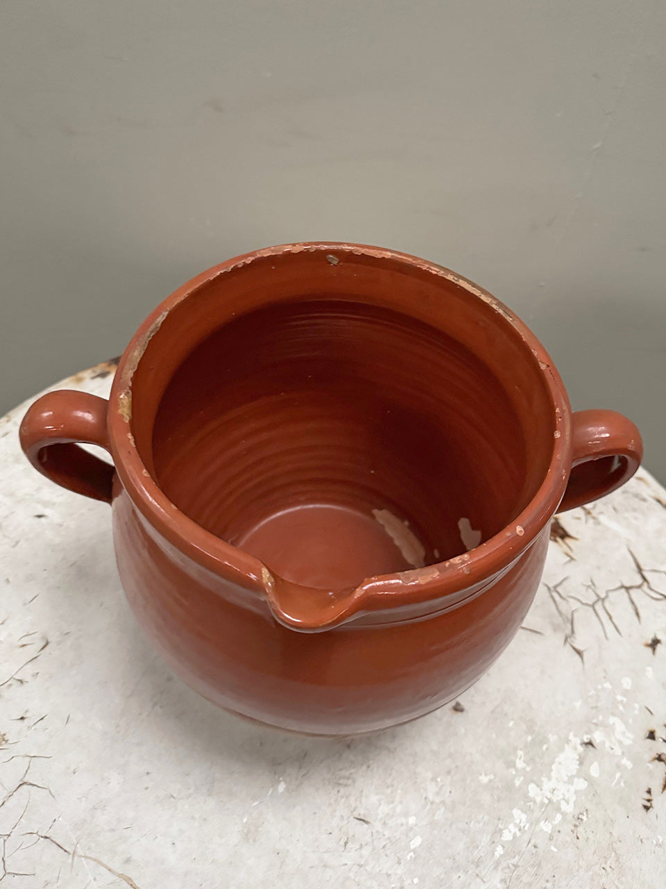 Part-glazed confit pot