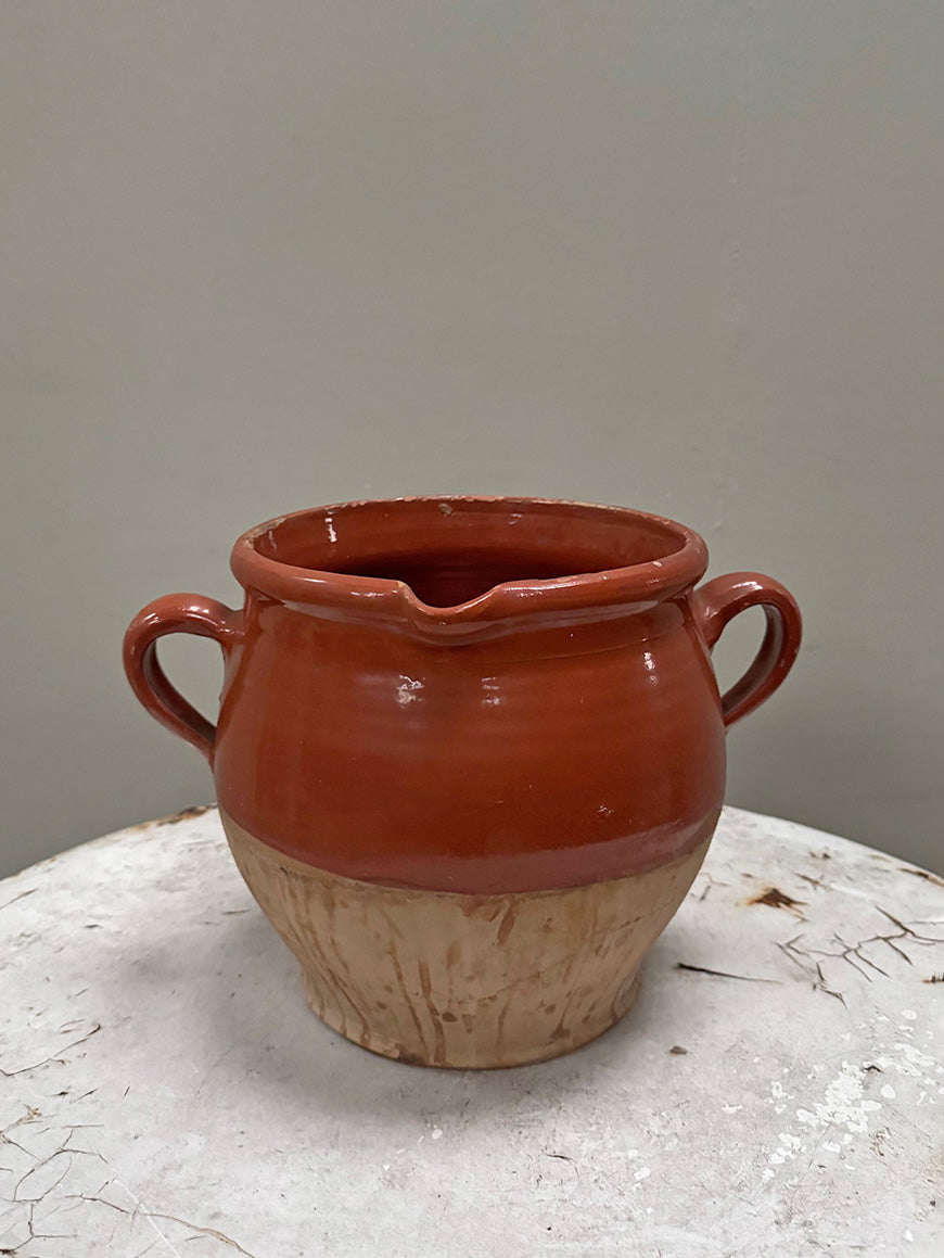 Part-glazed confit pot