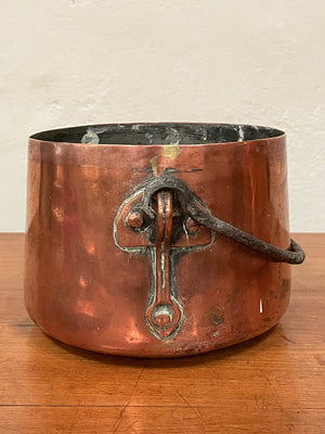 Lidded copper pots (each)