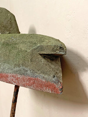 Decoy duck mounted on a spike