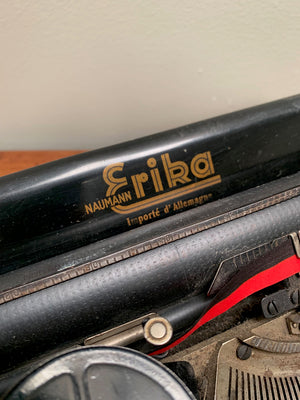 Erika typewriter with case 'as is'