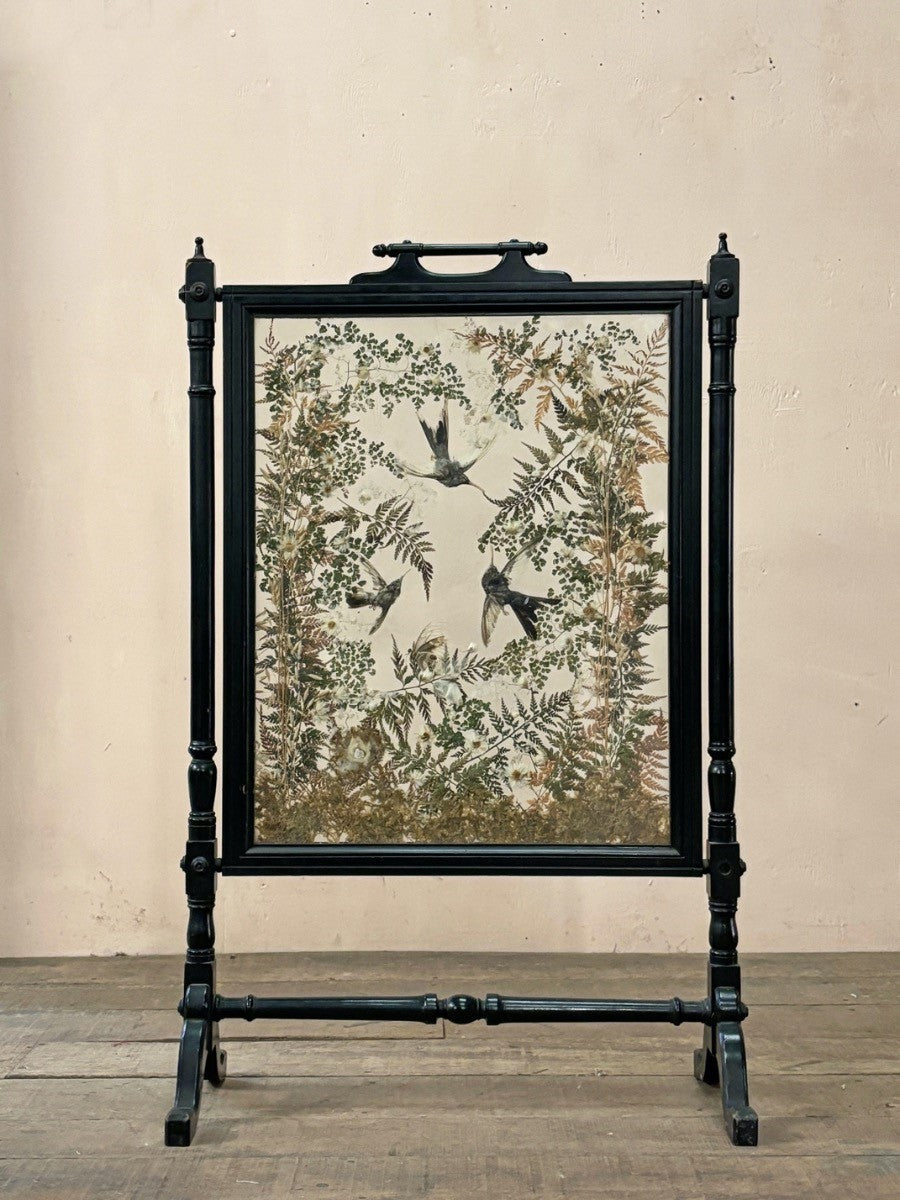 Ebonised fire screen