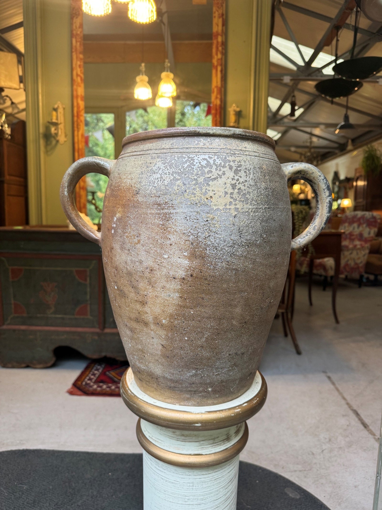 Large earthenware urn
