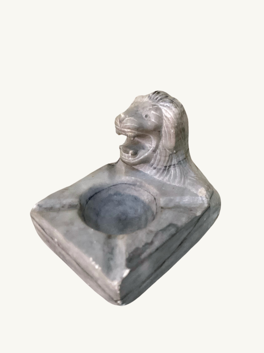 Marble lion ashtray