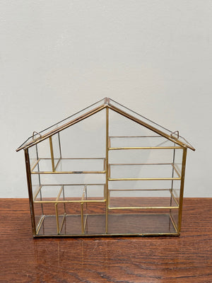 Glass and brass mini shelves