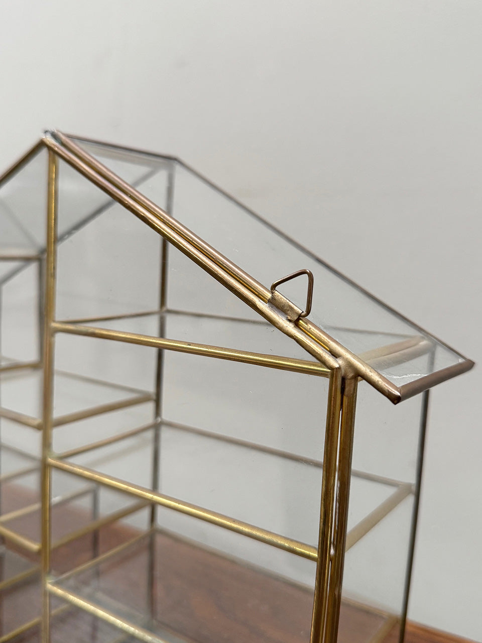 Glass and brass mini shelves