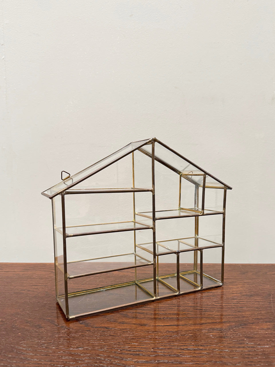 Glass and brass mini shelves