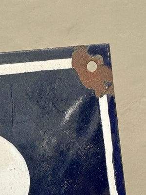 Navy enamel door numbers