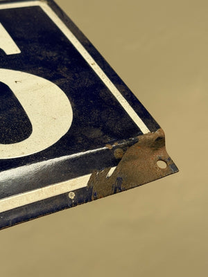 Navy enamel door numbers