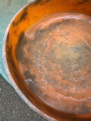 Orange glass bowl