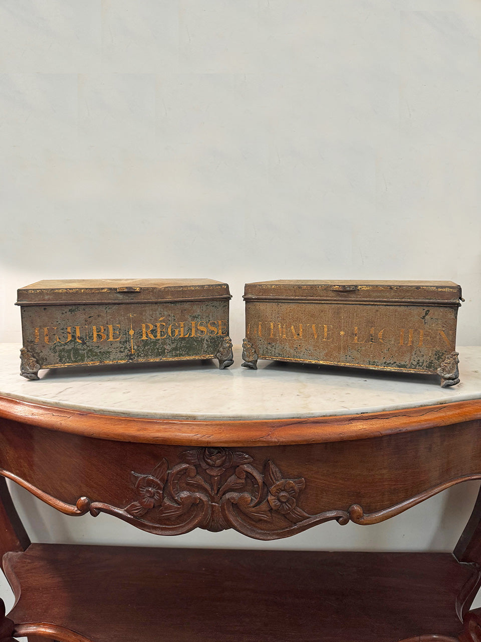 Pair of metal boxes (priced individually)