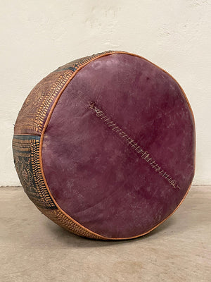 Leather pouffe