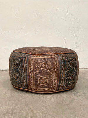 Leather pouffe