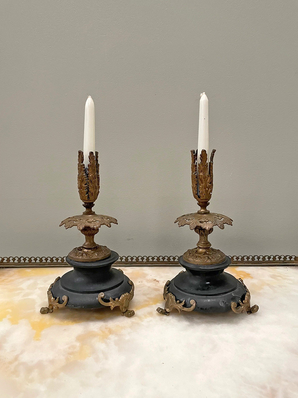 Pair Napoleon III candle holders