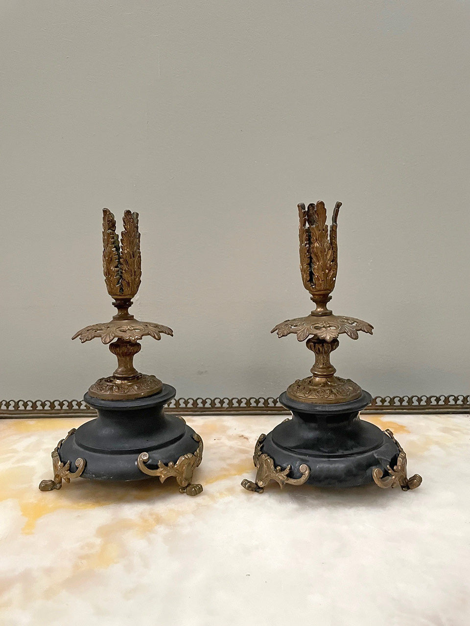 Pair Napoleon III candle holders