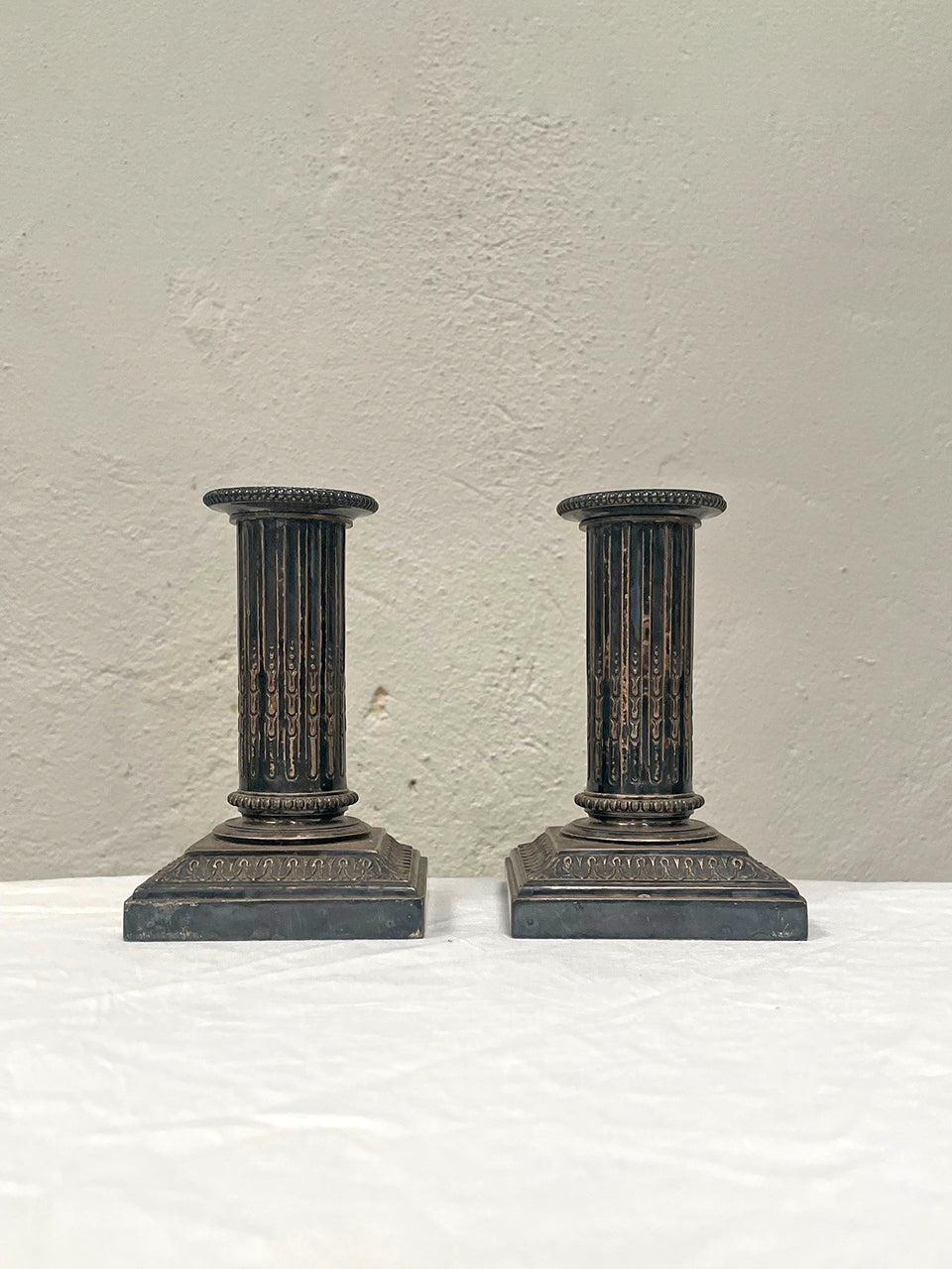 Pair of short candlesticks