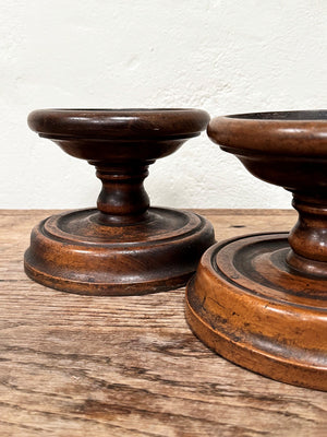 Pair of short oak stands