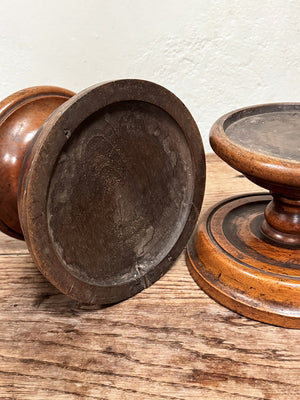 Pair of short oak stands
