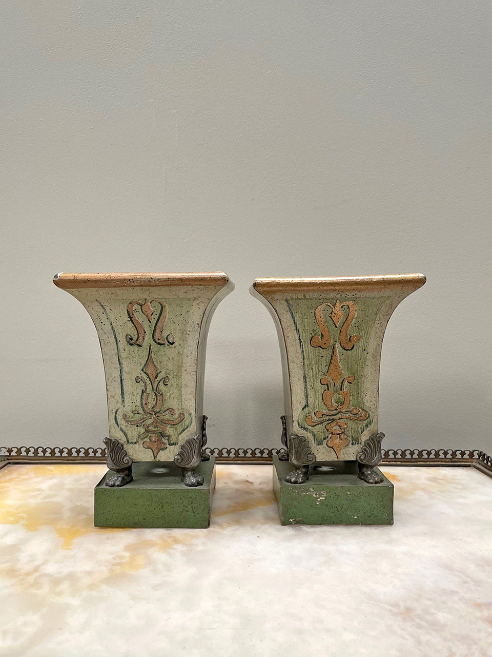 Pair of tole vases