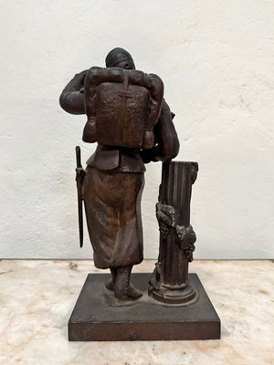 Metal statue of a French solider